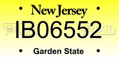 IB06552 New Jersey License Plate