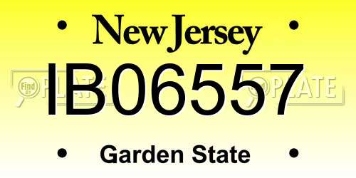 IB06557 New Jersey License Plate