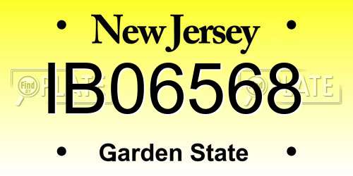 IB06568 New Jersey License Plate