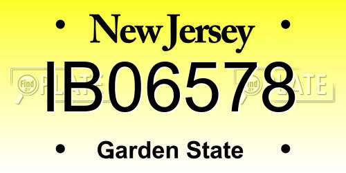 IB06578 New Jersey License Plate