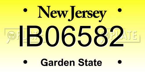 IB06582 New Jersey License Plate