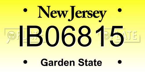 IB06815 New Jersey License Plate