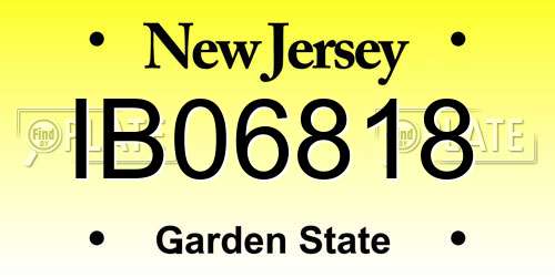 IB06818 New Jersey License Plate
