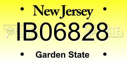 IB06828 New Jersey License Plate