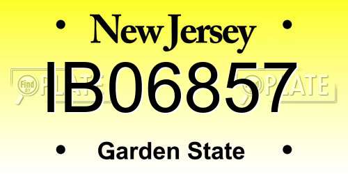 IB06857 New Jersey License Plate