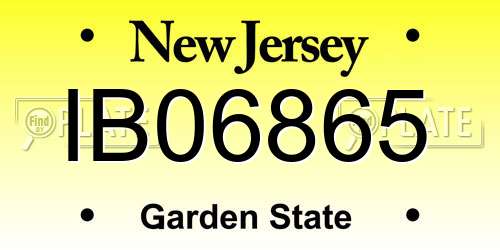 IB06865 New Jersey License Plate