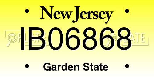 IB06868 New Jersey License Plate