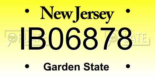 IB06878 New Jersey License Plate