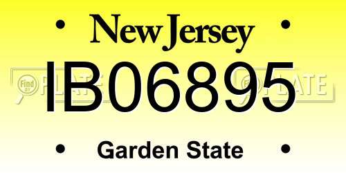 IB06895 New Jersey License Plate