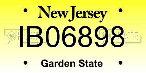 IB06898 New Jersey License Plate