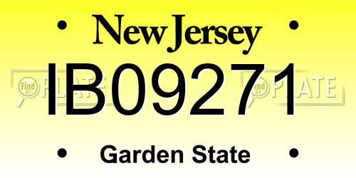 IB09271 New Jersey License Plate