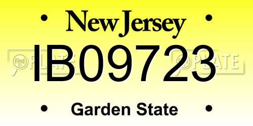 IB09723 New Jersey License Plate
