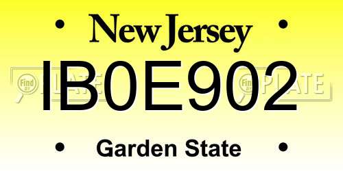 IB0E902 New Jersey License Plate
