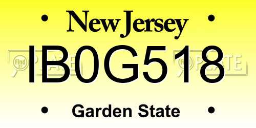 IB0G518 New Jersey License Plate