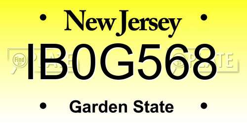 IB0G568 New Jersey License Plate