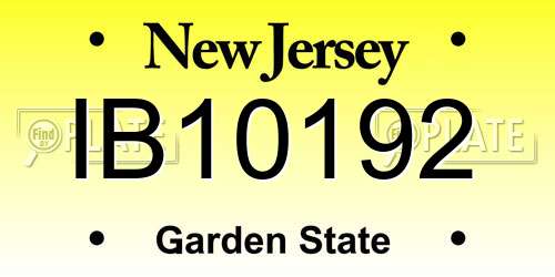 IB10192 New Jersey License Plate
