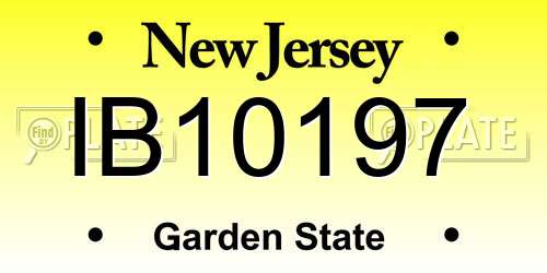 IB10197 New Jersey License Plate