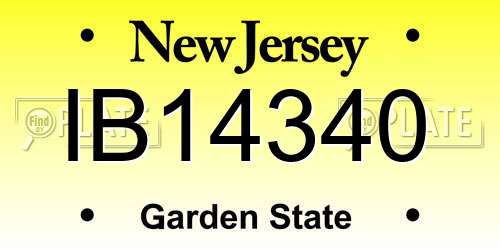 IB14340 New Jersey License Plate