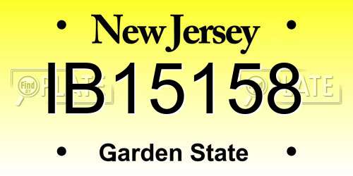 IB15158 New Jersey License Plate