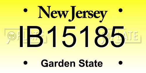 IB15185 New Jersey License Plate
