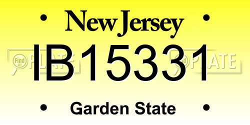 IB15331 New Jersey License Plate