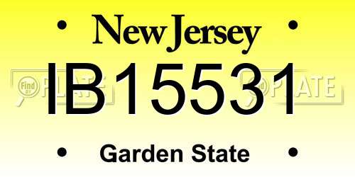 IB15531 New Jersey License Plate