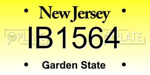 IB1564 New Jersey License Plate