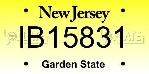 IB15831 New Jersey License Plate