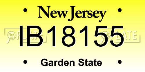 IB18155 New Jersey License Plate