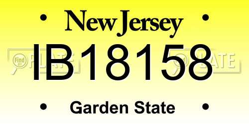 IB18158 New Jersey License Plate