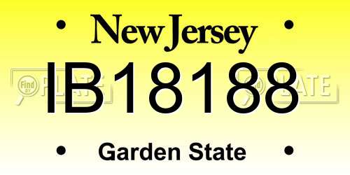 IB18188 New Jersey License Plate