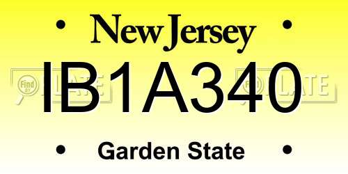 IB1A340 New Jersey License Plate