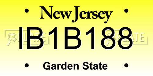 IB1B188 New Jersey License Plate