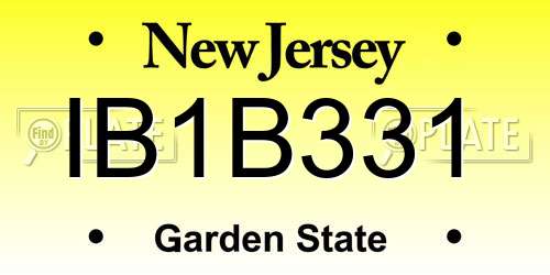 IB1B331 New Jersey License Plate