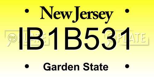 IB1B531 New Jersey License Plate