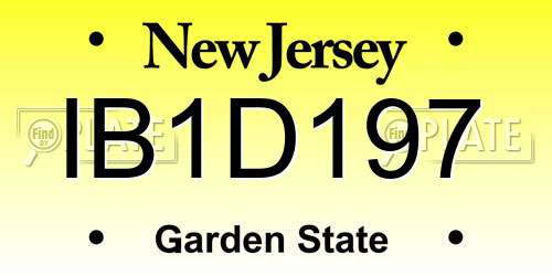 IB1D197 New Jersey License Plate