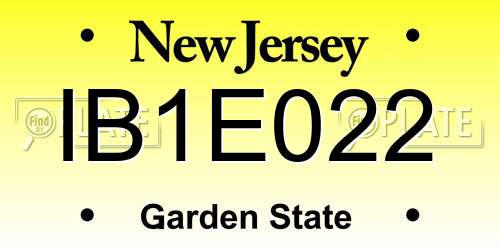 IB1E022 New Jersey License Plate