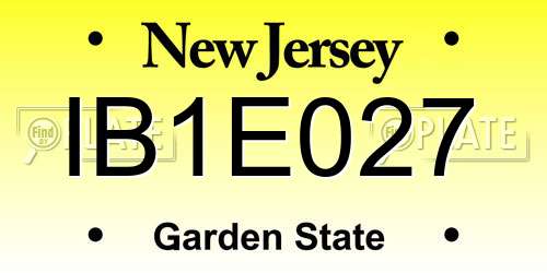 IB1E027 New Jersey License Plate