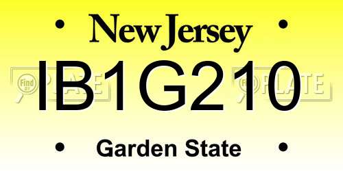 IB1G210 New Jersey License Plate