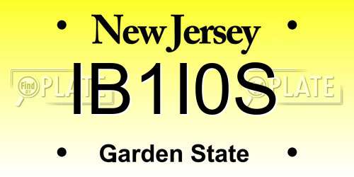 IB1I0S New Jersey License Plate