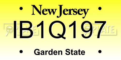 IB1Q197 New Jersey License Plate