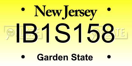 IB1S158 New Jersey License Plate