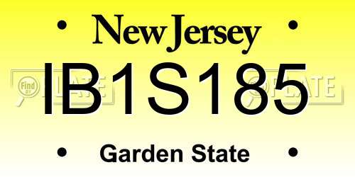 IB1S185 New Jersey License Plate