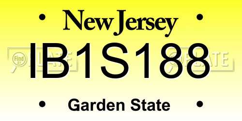 IB1S188 New Jersey License Plate