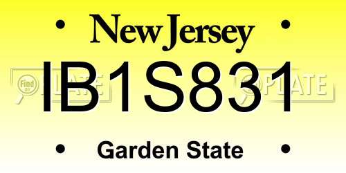 IB1S831 New Jersey License Plate