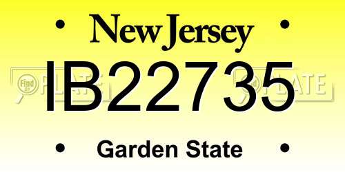 IB22735 New Jersey License Plate