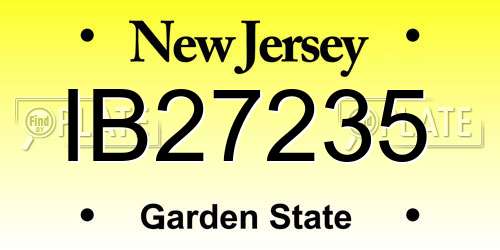 IB27235 New Jersey License Plate