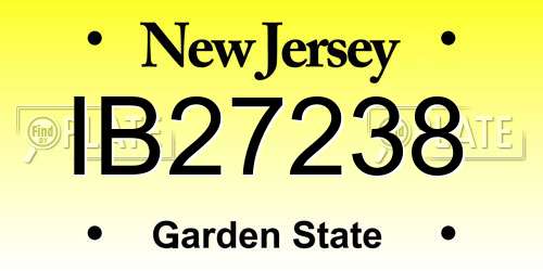 IB27238 New Jersey License Plate
