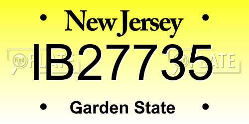 IB27735 New Jersey License Plate