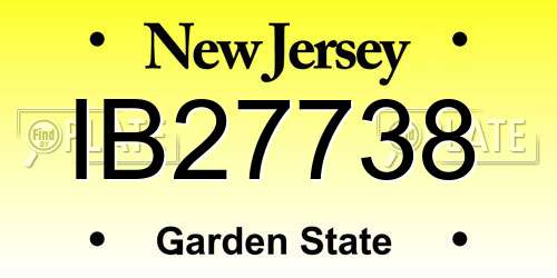 IB27738 New Jersey License Plate
